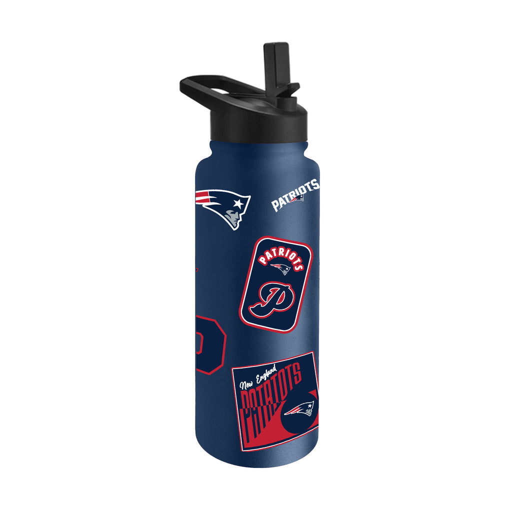 New England Patriots Quencher Bottle 34oz Stainless Steel Dreamweave - Logo Brands