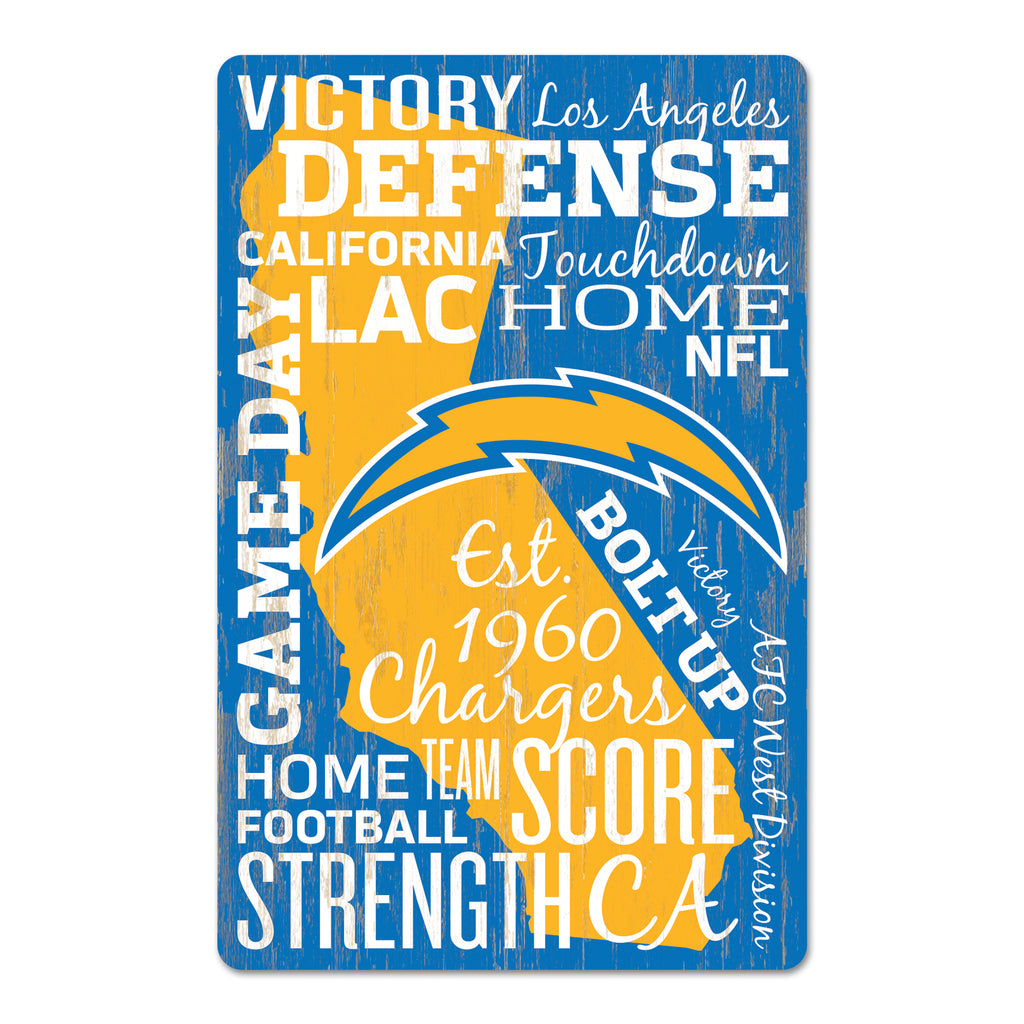 Los Angeles Chargers Sign 11x17 Wood Wordage - WinCraft