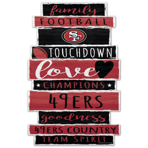 San Francisco 49ers Sign 11x17 Wood Family Word - WinCraft