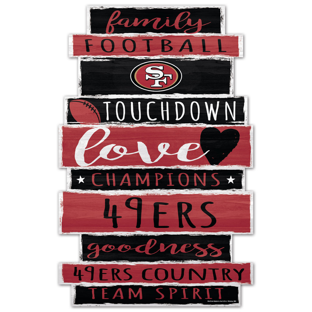 San Francisco 49ers Sign 11x17 Wood Family Word - WinCraft
