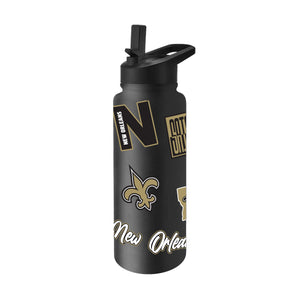 New Orleans Saints Quencher Bottle 34oz Stainless Steel Dreamweave - Logo Brands