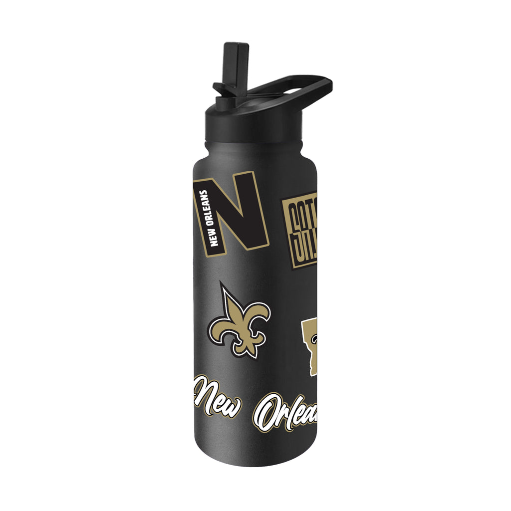 New Orleans Saints Quencher Bottle 34oz Stainless Steel Dreamweave - Logo Brands