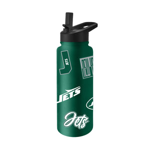 New York Jets Quencher Bottle 34oz Stainless Steel Dreamweave - Logo Brands