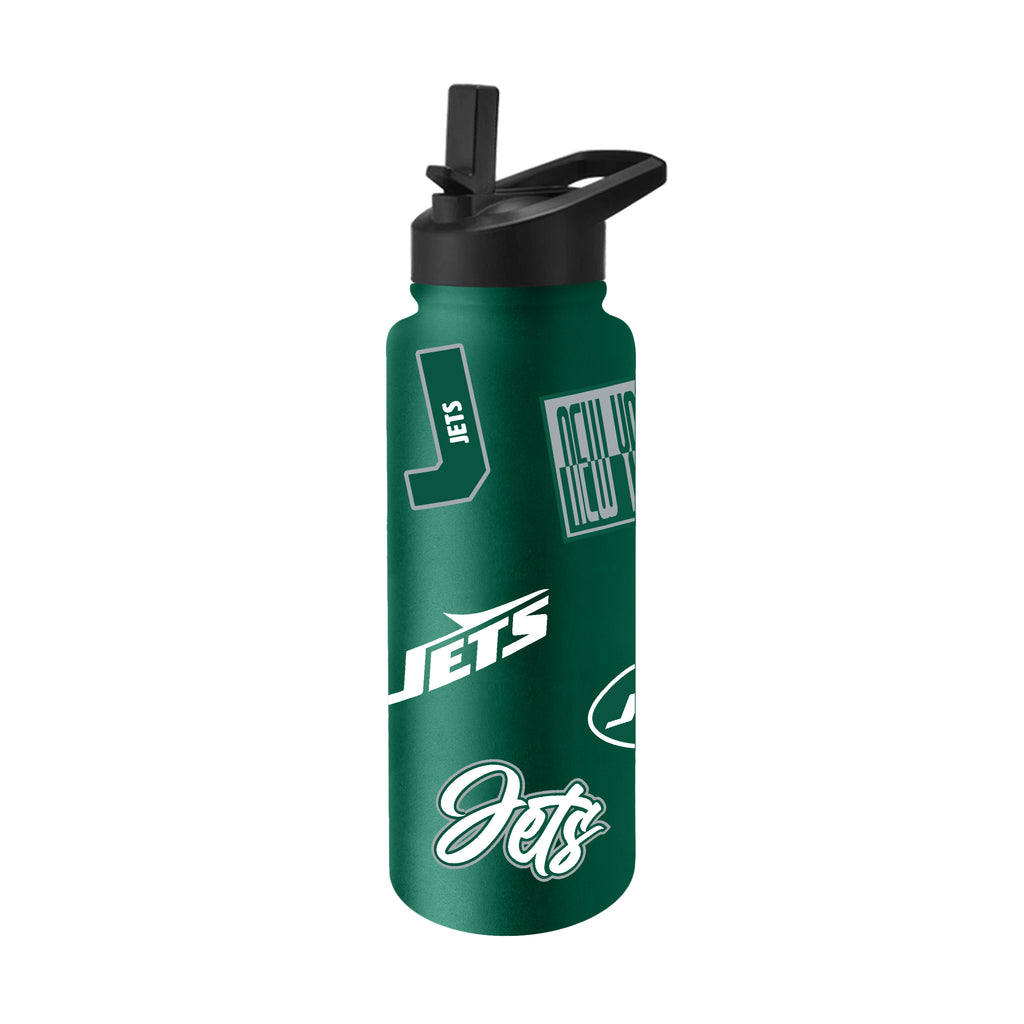 New York Jets Quencher Bottle 34oz Stainless Steel Dreamweave - Logo Brands