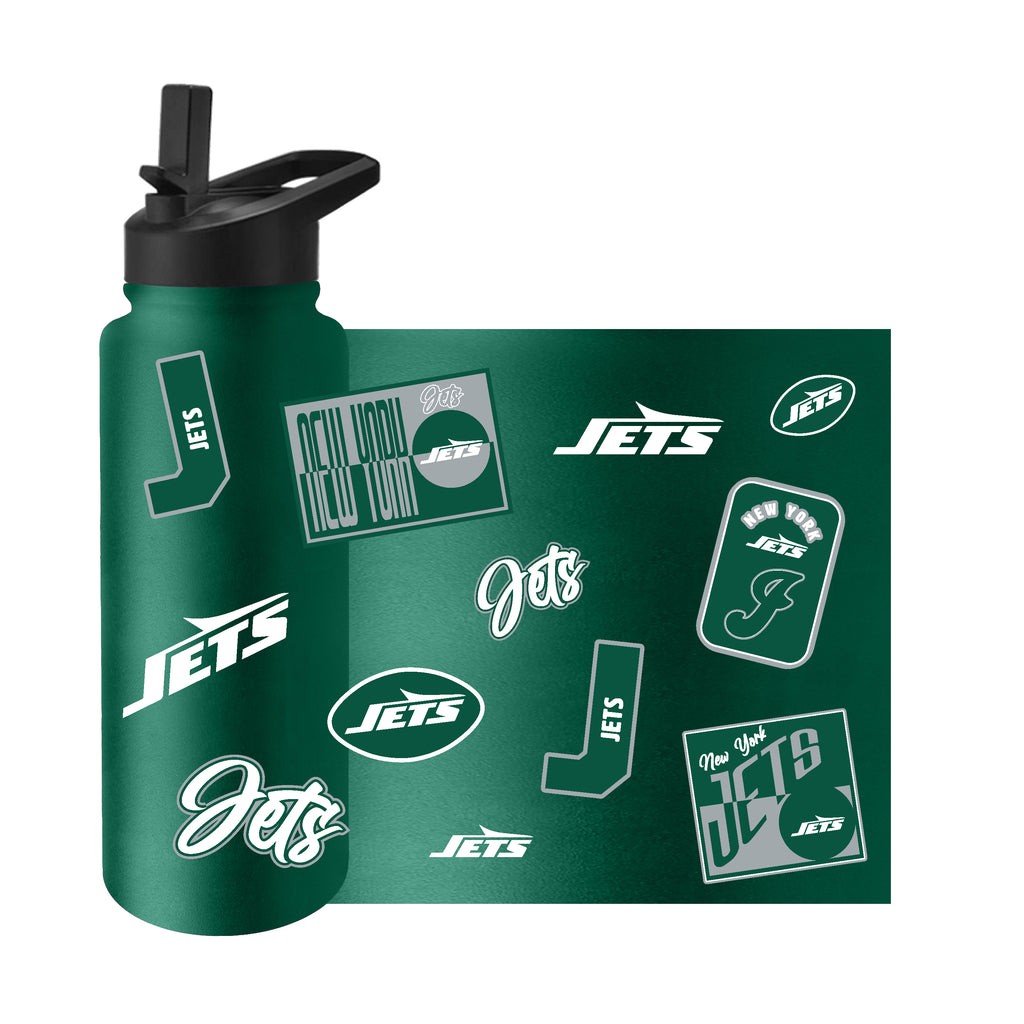 New York Jets Quencher Bottle 34oz Stainless Steel Dreamweave - Logo Brands