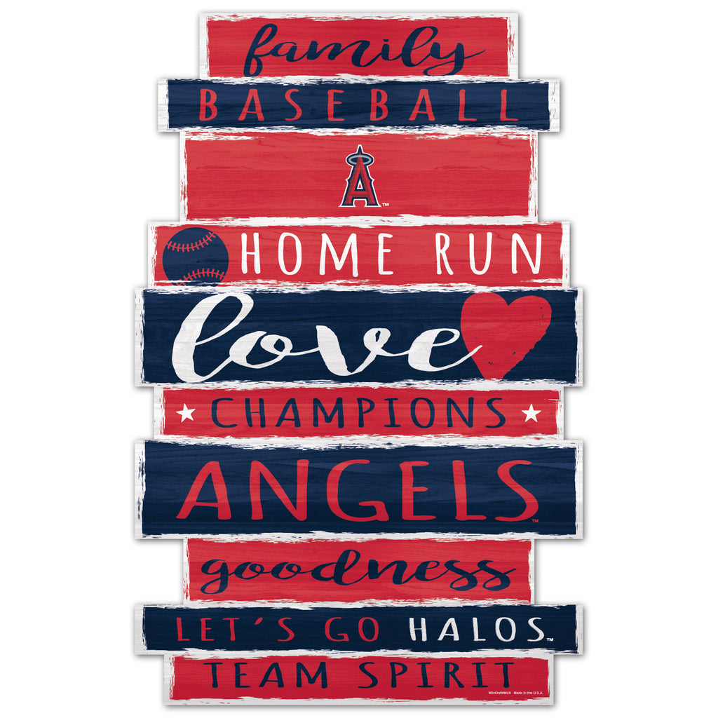 Los Angeles Angels Sign 11x17 Wood Family Word - WinCraft