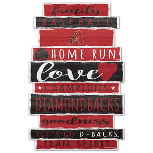Arizona Diamondbacks Sign 11x17 Wood Family Word - WinCraft