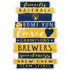 Milwaukee Brewers Sign 11x17 Wood Family Word - WinCraft