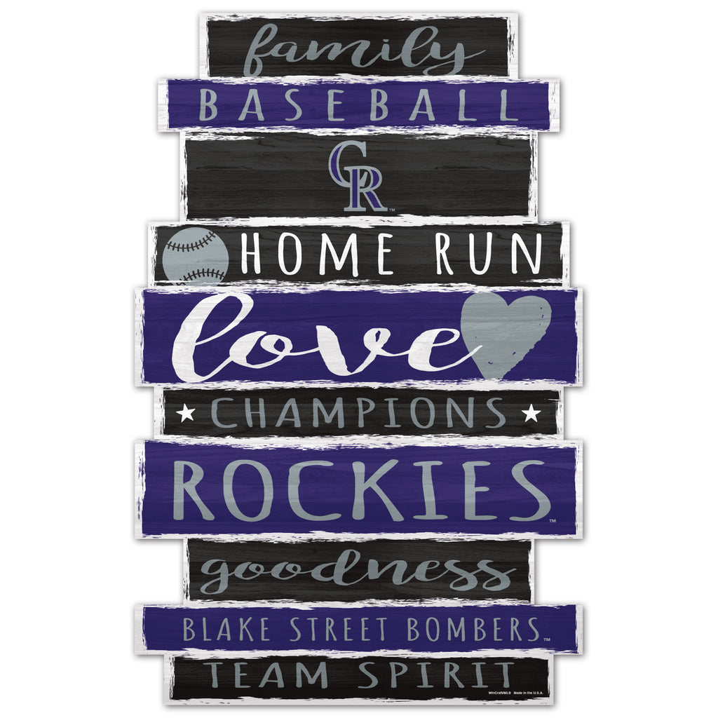 Colorado Rockies Sign 11x17 Wood Family Word - WinCraft