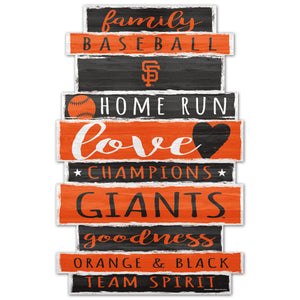 San Francisco Giants Sign 11x17 Wood Family Word - WinCraft