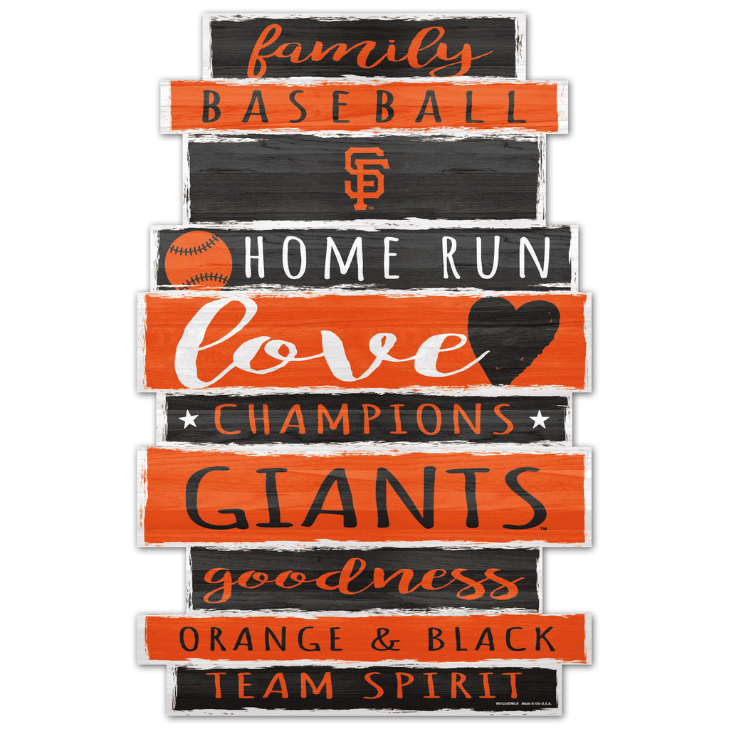 San Francisco Giants Sign 11x17 Wood Family Word - WinCraft