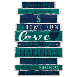 Seattle Mariners Sign 11x17 Wood Family Word - WinCraft