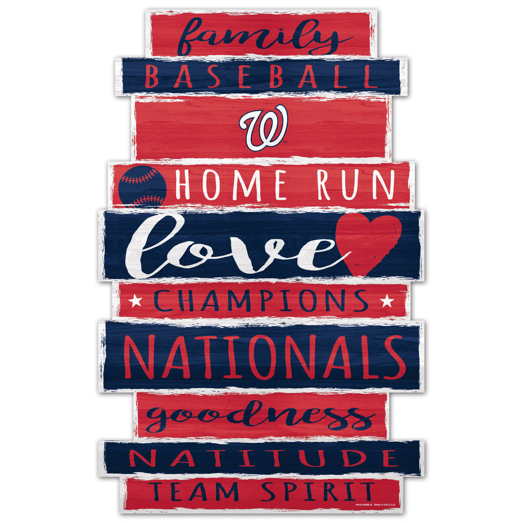 Washington Nationals Sign 11x17 Wood Family Word - WinCraft