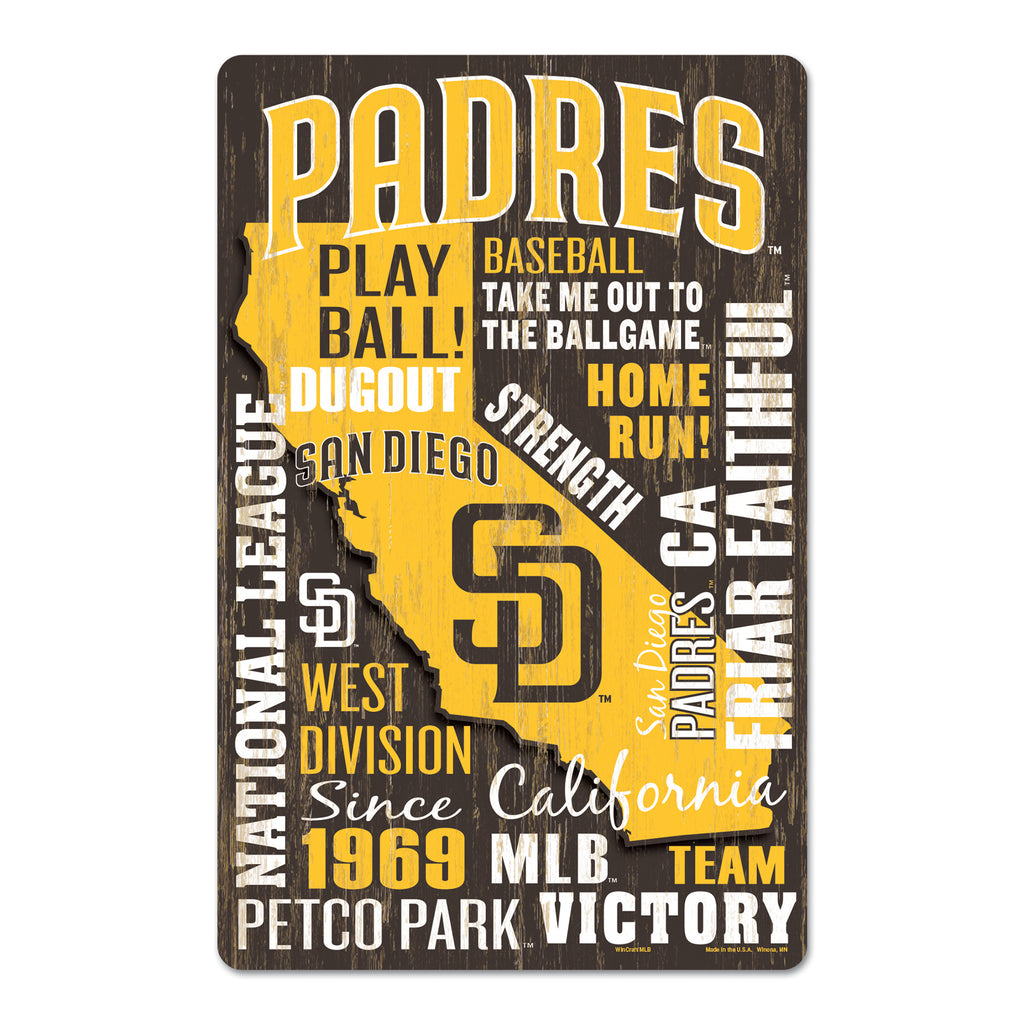 San Diego Padres Sign 11x17 Wood Wordage - WinCraft