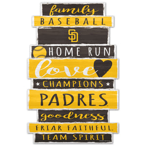 San Diego Padres Sign 11x17 Wood Family Word - WinCraft