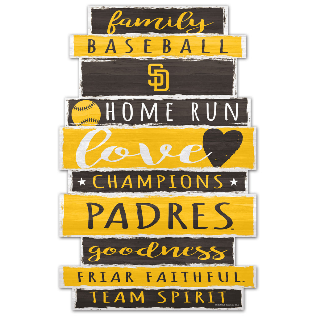 San Diego Padres Sign 11x17 Wood Family Word - WinCraft