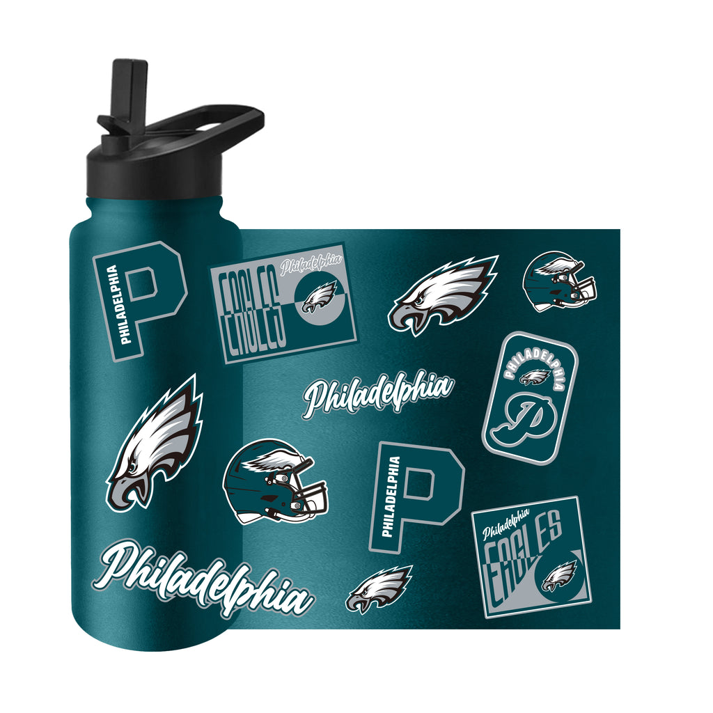 Philadelphia Eagles Quencher Bottle 34oz Stainless Steel Dreamweave - Logo Brands