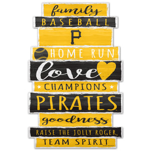 Pittsburgh Pirates Sign 11x17 Wood Family Word - WinCraft