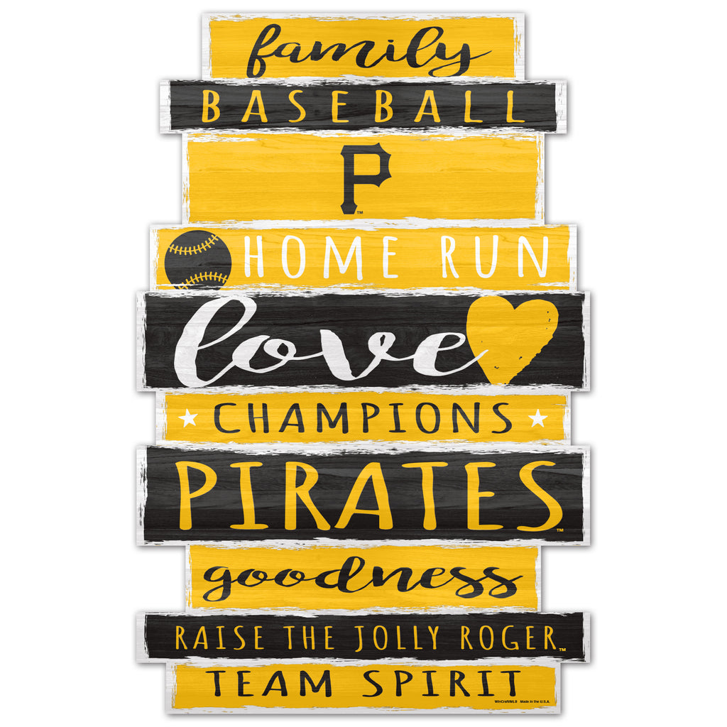 Pittsburgh Pirates Sign 11x17 Wood Family Word - WinCraft