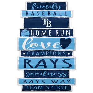 Tampa Bay Rays Sign 11x17 Wood Family Word - WinCraft
