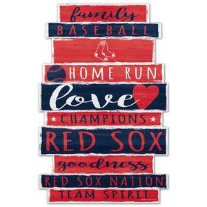 Boston Red Sox Sign 11x17 Wood Family Word - WinCraft