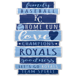 Kansas City Royals Sign 11x17 Wood Family Word - WinCraft