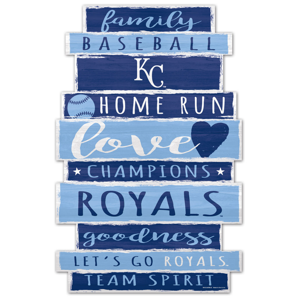 Kansas City Royals Sign 11x17 Wood Family Word - WinCraft
