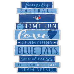 Toronto Blue Jays Sign 11x17 Wood Family Word Design - WinCraft