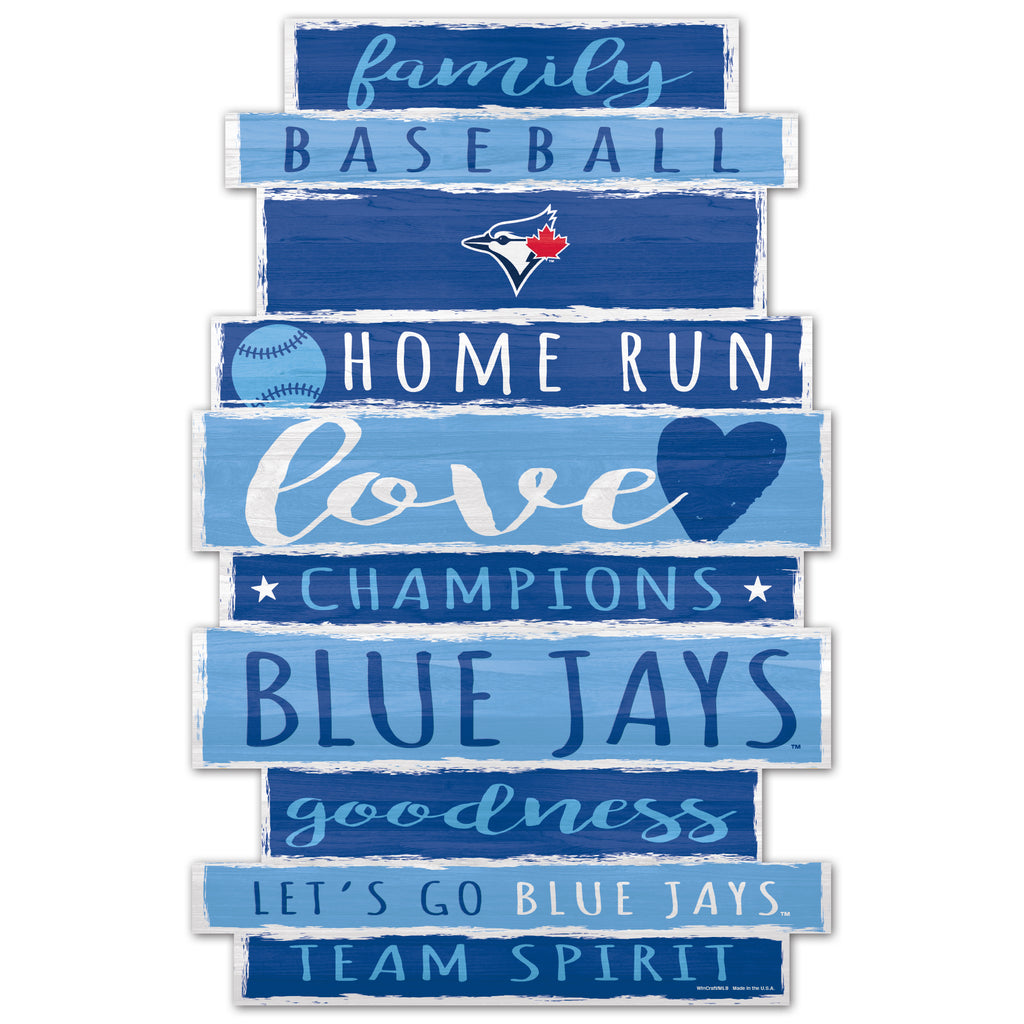 Toronto Blue Jays Sign 11x17 Wood Family Word Design - WinCraft