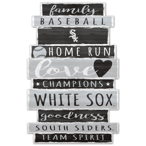 Chicago White Sox Sign 11x17 Wood Family Word - WinCraft