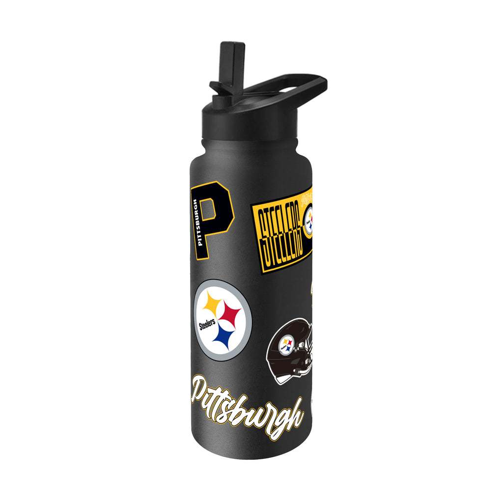 Pittsburgh Steelers Quencher Bottle 34oz Stainless Steel Dreamweave - Logo Brands