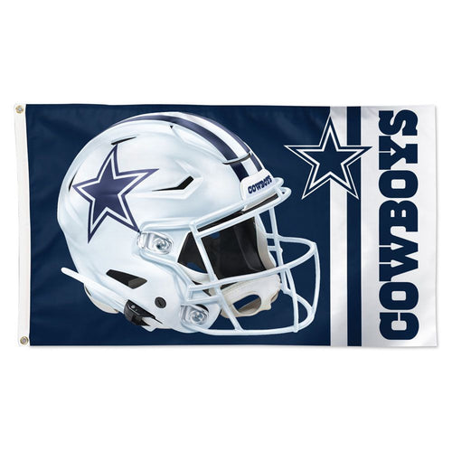 Dallas Cowboys Flag 3x5 Deluxe Style White Helmet - WinCraft