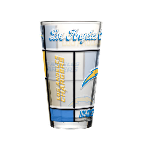 Los Angeles Chargers Pint Glass 16oz Quilted Stained Boxed - Logo Brands