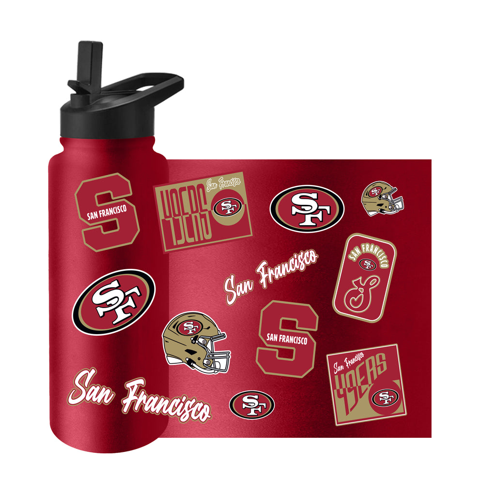 San Francisco 49ers Quencher Bottle 34oz Stainless Steel Dreamweave - Logo Brands