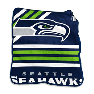Seattle Seahawks Blanket 50x60 Raschel Throw - Logo Brands
