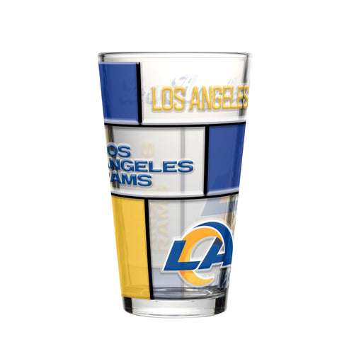 Los Angeles Rams Pint Glass 16oz Quilted Stained Boxed - Logo Brands