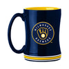 Milwaukee Brewers Coffee Mug 14oz Sculpted Relief Team Color - Logo Brands
