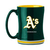 Oakland Athletics Coffee Mug 14oz Sculpted Relief Team Color - Logo Brands