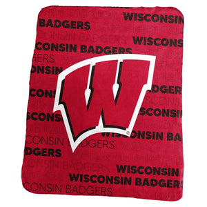Wisconsin Badgers Blanket 50x60 Fleece Classic - Logo Brands