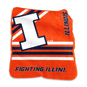 Illinois Fighting Illini Blanket 50x60 Raschel Throw - Logo Brands