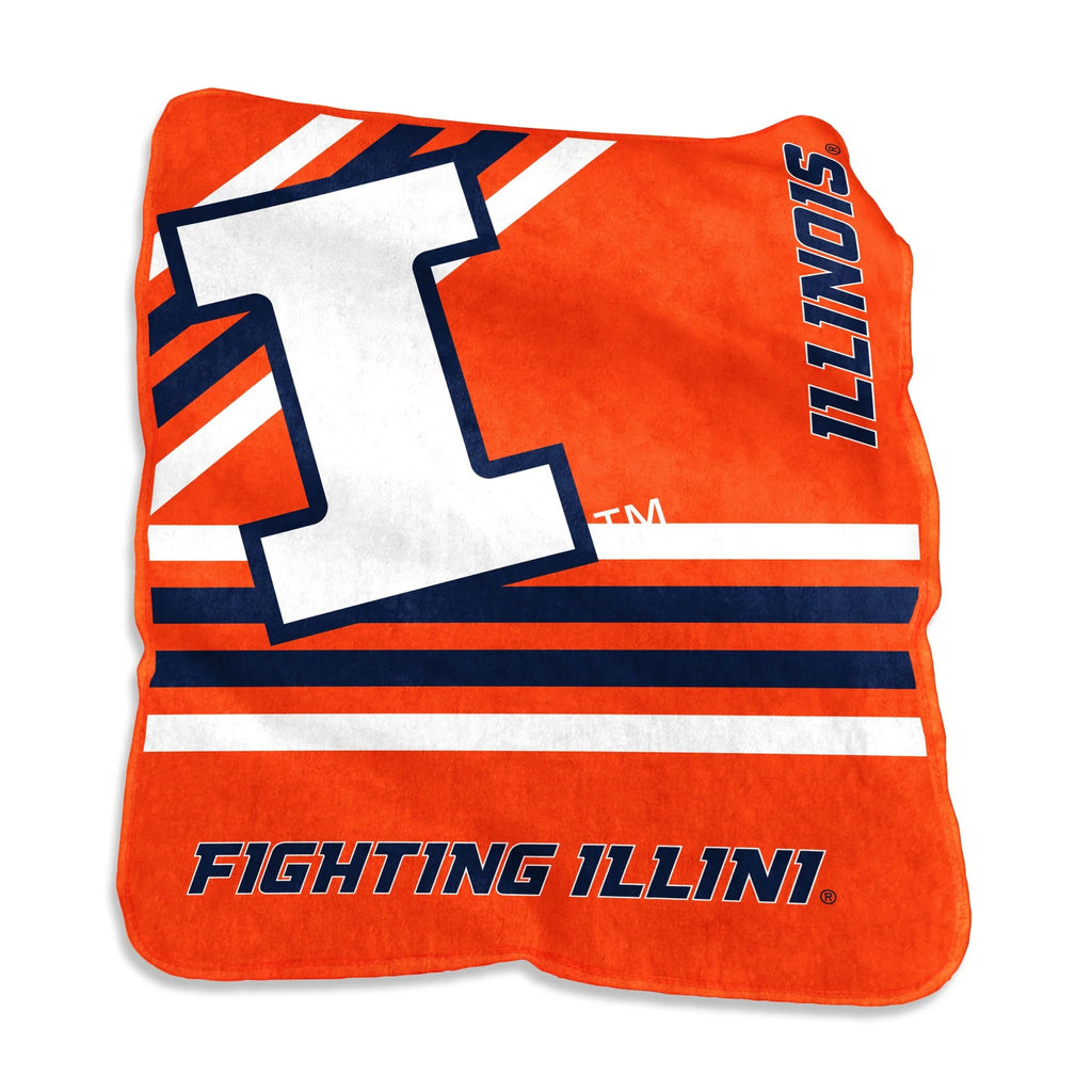 Illinois Fighting Illini Blanket 50x60 Raschel Throw - Logo Brands