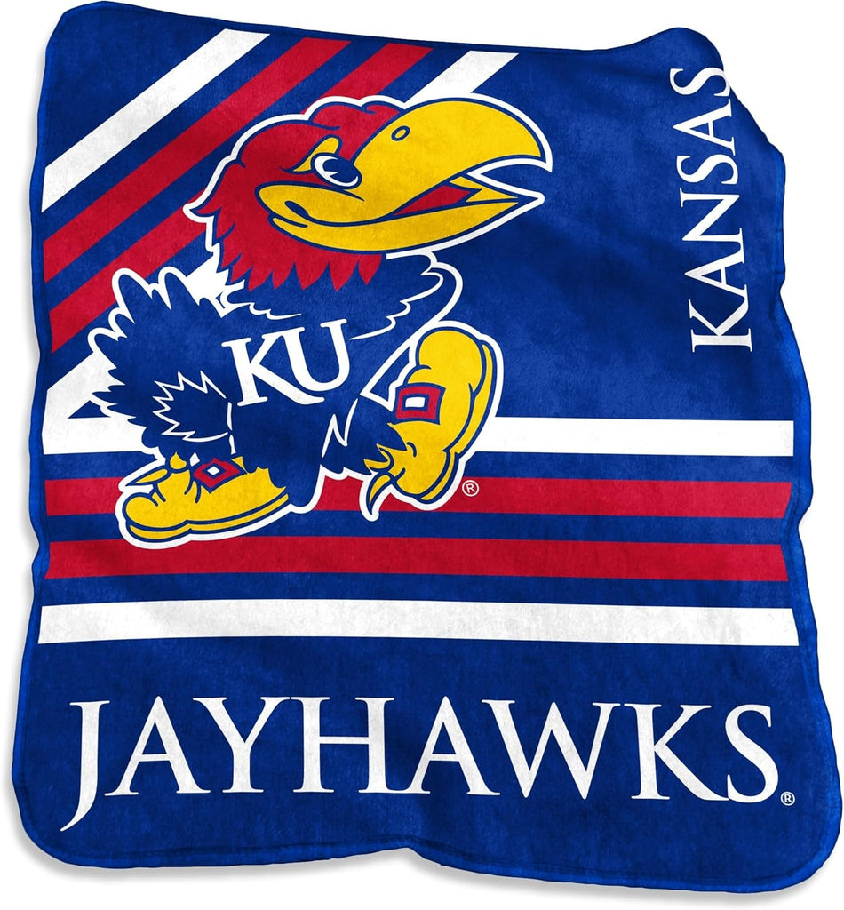 Kansas Jayhawks Blanket 50x60 Raschel Throw - Logo Brands