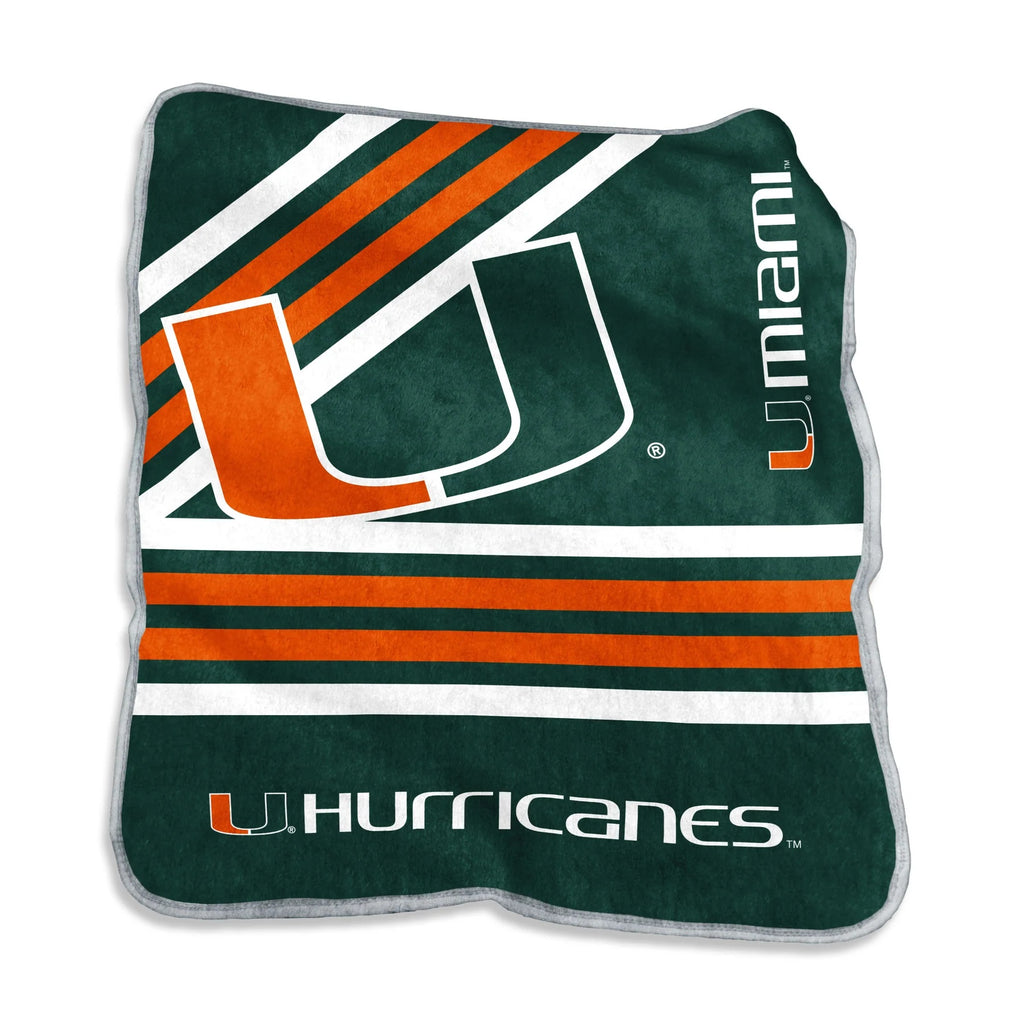 Miami Hurricanes Blanket 50x60 Raschel Throw - Logo Brands