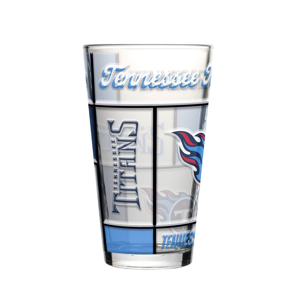 Tennessee Titans Pint Glass 16oz Quilted Stained Boxed - Logo Brands