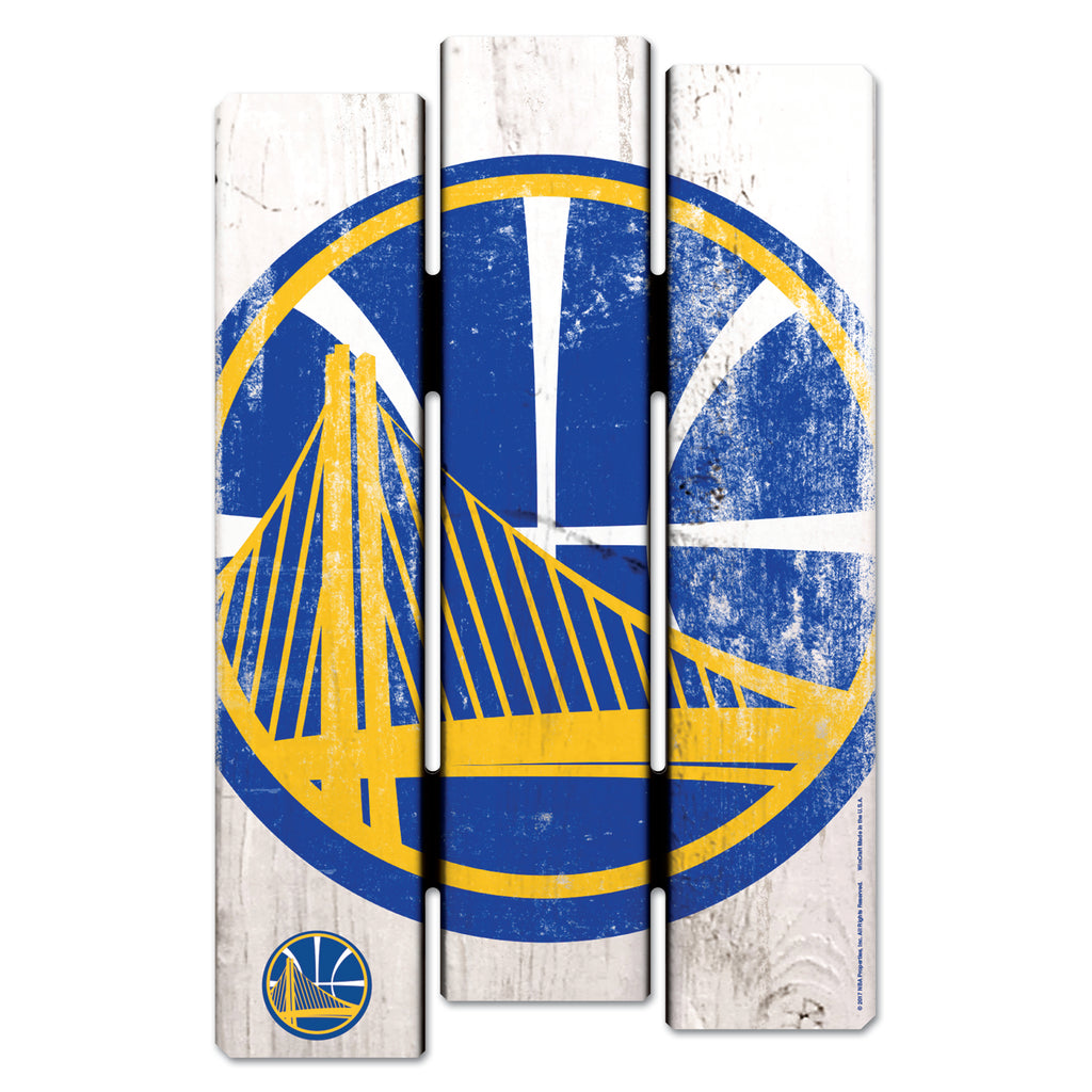 Golden State Warriors Sign 11x17 Wood Fence White - WinCraft