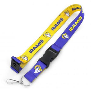 Los Angeles Rams Lanyard Reversible Navy and Yellow - Aminco