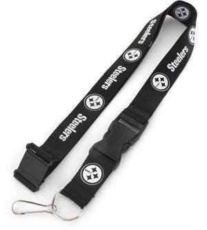 Pittsburgh Steelers Lanyard Black and White - Aminco