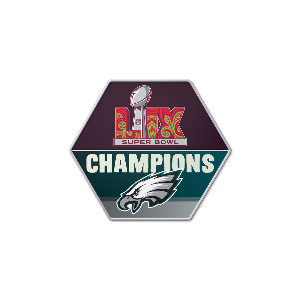 Philadelphia Eagles Pin Collector Hexagon Design Super Bowl 59 Champ - Aminco