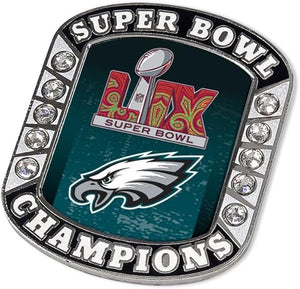 Philadelphia Eagles Pin Collector Rhinestone Design Super Bowl 59 Champ - Aminco