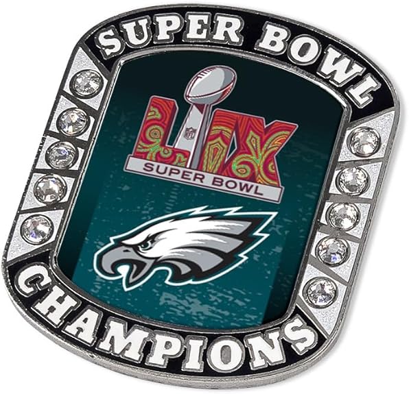 Philadelphia Eagles Pin Collector Rhinestone Design Super Bowl 59 Champ - Aminco